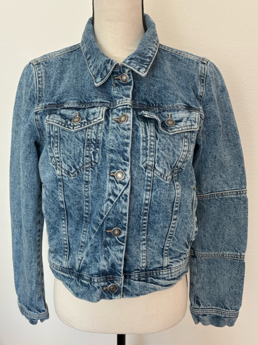 We the Free Free People Acid Washed Denim Jean Jacket